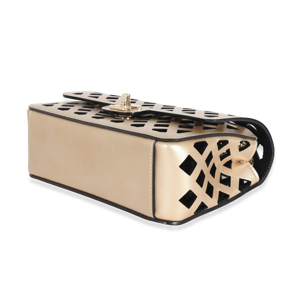 Chanel Gold Leather See Through Single Flap Bag - Picture 7 of 8